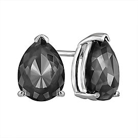 14K White Gold Luv Eclipse 2ct Patented Cut Treated Black Diamond Earrings