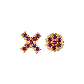 Yossi Harari Jewelry 18k Gold Ruby X O Lilah Stud Earrings