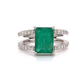 Natural Emerald Diamond Ring 14k Gold 2.85 TCW Size 7 Certified $5,970 111873