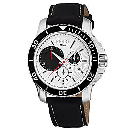 Ferre Milano White Black Calfskin Leather FM1G070L0011 Watch