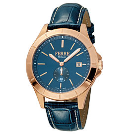 Ferre Milano D. Blue Dark Blue D. Blue Leather Strap FM1G080L0041 Watch