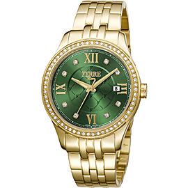 Ferre Milano Dark Green Gold Stainless Steel FM1L047M0071 Watch