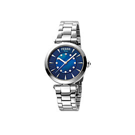 Ferre Milano Dark Blue Silver Stainless Steel FM1L075M0011 Watch