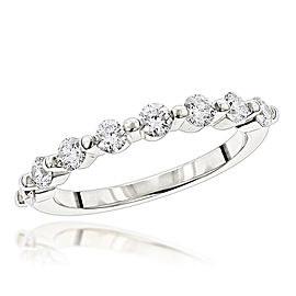 Ultra Thin Ladies 1 Row Diamond Ring 0.5ct 14k White Gold Gold Ring