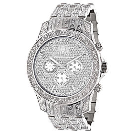 Luxurman Raptor 2106 Stainless-Steel Quartz 1.25ct Diamond Silver Dial Iced Out Mens Watch