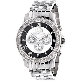 Luxurman Raptor 2117 Stainless-Steel Quartz 0.25ct Diamond White Dial Mens Watch