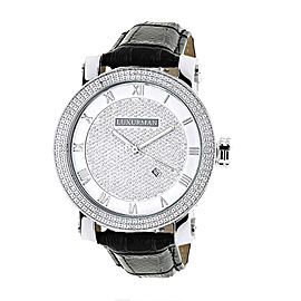 Luxurman Phantom 2135 Stainless-Steel Quartz .18ct Diamond Silver Dial Mens Watch