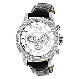 Luxurman Raptor 2174 Stainless-Steel Quartz 0.25ct Diamond White Dial Mother Of Pearl Mens Watch