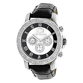 Luxurman Raptor 2152 Stainless-Steel Quartz 0.25ct Diamond White Dial Freeze Mens Watch