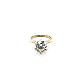 3.15 Carat Round Brilliant Cut Diamond Engagement Ring 14K Yellow Gold