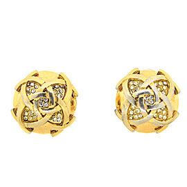 Chanel Overlapping CC Earrings with Crystals