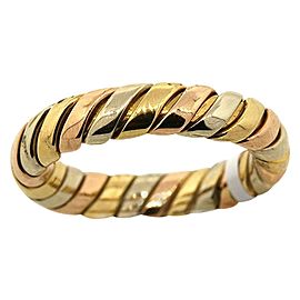 Bulgari 18k Yellow Gold & White Gold Tubogas Weave Rose Wedding Band Ring