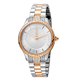 Just Cavalli Women's Animal Chantilly Silver Dial Stainless Steel Watch