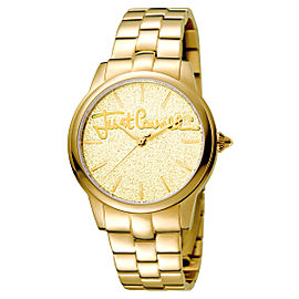 Just Cavalli Women's Glam Chic Mohair Gold Dial Stainless Steel Watch