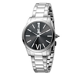 Just Cavalli Women's Relaxed Velvet Black Dial Stainless Steel Watch