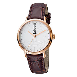 Just Cavalli Women's CFC White Dial Calfskin Leather Watch