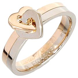 Cartier 18K White & Pink Gold Double Heart Ring