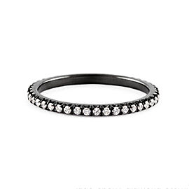 Jado Crown Ebony Diamond Eternity Ring 18k White Gold with Rhodium Plating Diamonds Ring