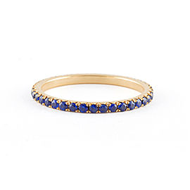 Jado Crown Sunshine Sapphire Eternity Ring 18k Yellow Gold Blue Sapphires Ring