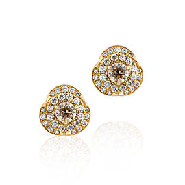 Jado Crown Cercle 18k Yellow Gold Diamonds Earrings