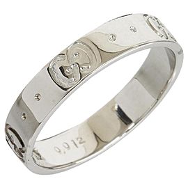 Gucci 18K White Gold 1 Diamond ICON Band Ring