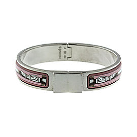 Hermes White & Pink Enamel Buckle Cuff