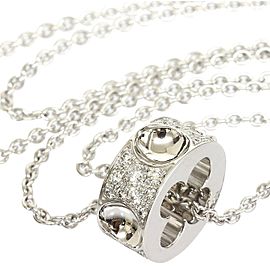 Louis Vuitton 18K White Gold Pave Diamond Empreinte Pendant Necklace