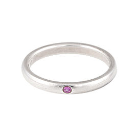 Tiffany & Co. Elsa Peretti Sterling Silver Pink Sapphire Ring Size 9