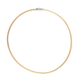 14K White & Yellow Gold Reversible Omega Choker Necklace