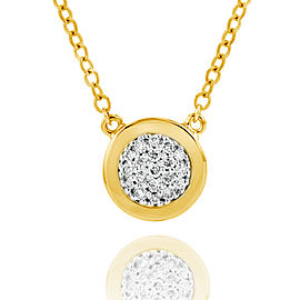 Yellow Gold Micro Infinity Plate Necklace