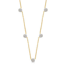 Yellow Gold Diamond Five Micro Station Infinity DBTY Necklace