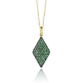 Yellow Gold & Tsavorite Diamond Shape Necklace