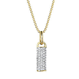 Yellow Gold and Diamond Bar Drop Necklace