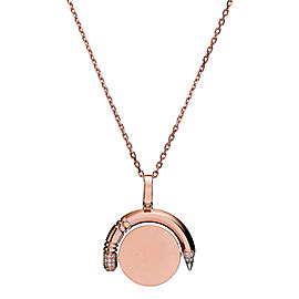 Tzuri 18k Rose Gold and Diamond Flip Me Necklace With Custom Inscription