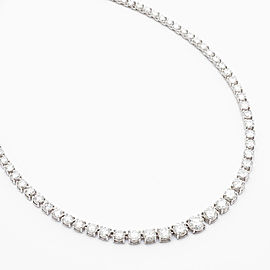 10.16 Carat Total Riviera Diamond Necklace in 14 Karat White Gold