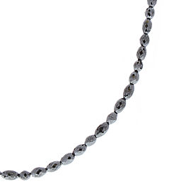 31.00 Carat Total Natural Faceted Black Diamond Necklace in 14 Karat White Gold