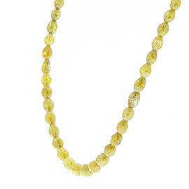 NECK 14K WG DIAM, 38.00CTW FANCY YELLOW ROUGH DIAM 103STN