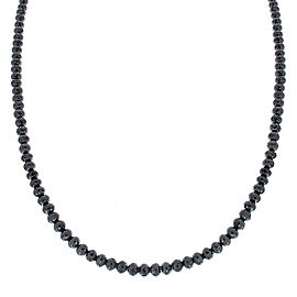 53 Carat Total Briolette Black Diamond Necklace in 14 Karat White Gold