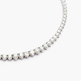 Heritage Gem Studio 11.55 Carat Total Diamond 3 Prong Tennis Necklace in 18 Karat White Gold