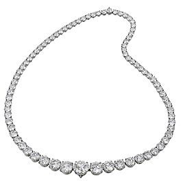 Heritage Gem Studio 9.03 Carat Total Diamond Riviera Necklace in 18 Karat White Gold