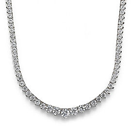 7.02 Carat Total Diamond Riviera Necklace in 18 Karat White Gold