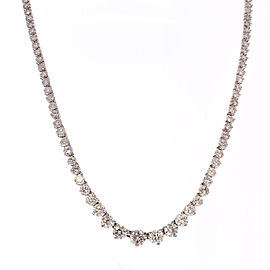 7.02 Carat Total Diamond Riviera Necklace in 18 Karat White Gold