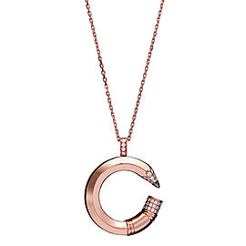 Tzuri 18k Rose Gold and Diamond Large C Necklace