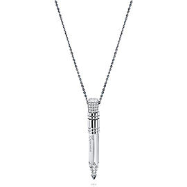 Tzuri 18k White Gold and Diamond Large Vertical Necklace