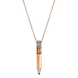 Tzuri 18k Rose Gold and Diamond Large Vertical Necklace