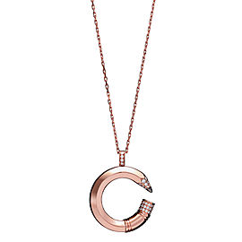 Tzuri 18k Rose Gold and Diamond Medium C Necklace