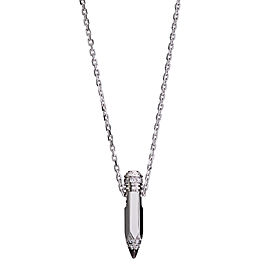 Tzuri 18k White Gold and Diamond Mini Vertical Necklace