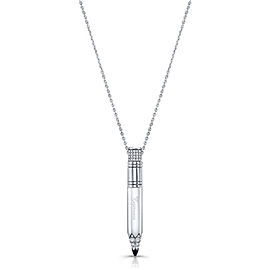 Tzuri 18k White Gold and Diamond Medium Vertical Necklace