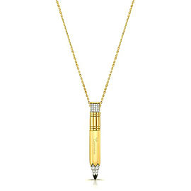 Tzuri 18k Yellow Gold and Diamond Medium Vertical Necklace