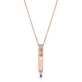 Tzuri 18k Rose Gold and Diamond Medium Vertical Necklace